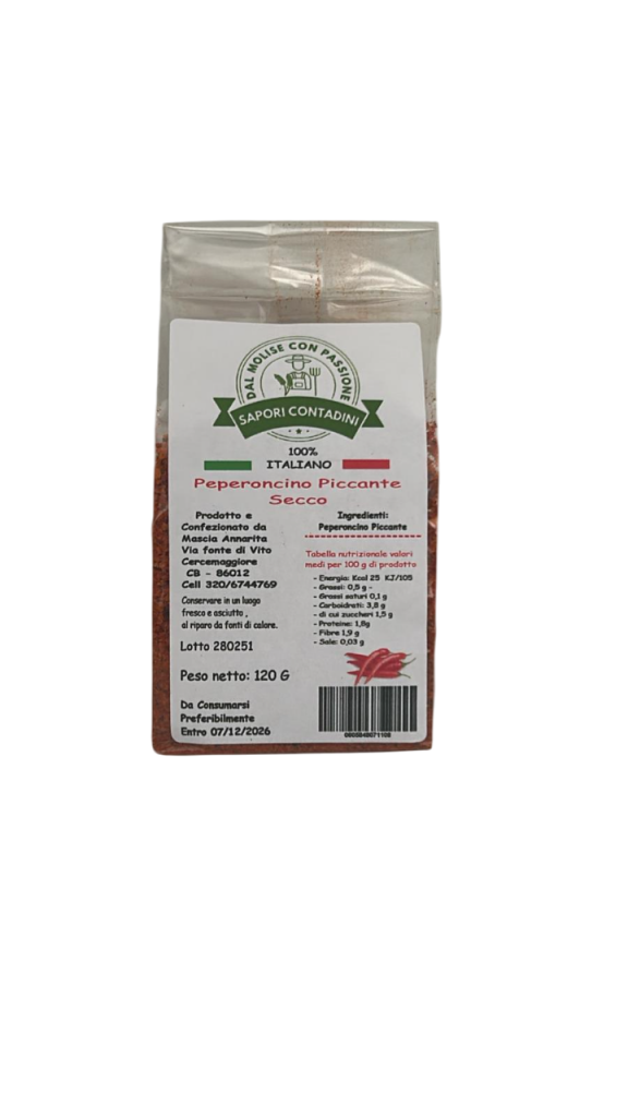 Peperoncino piccante secco in polvere