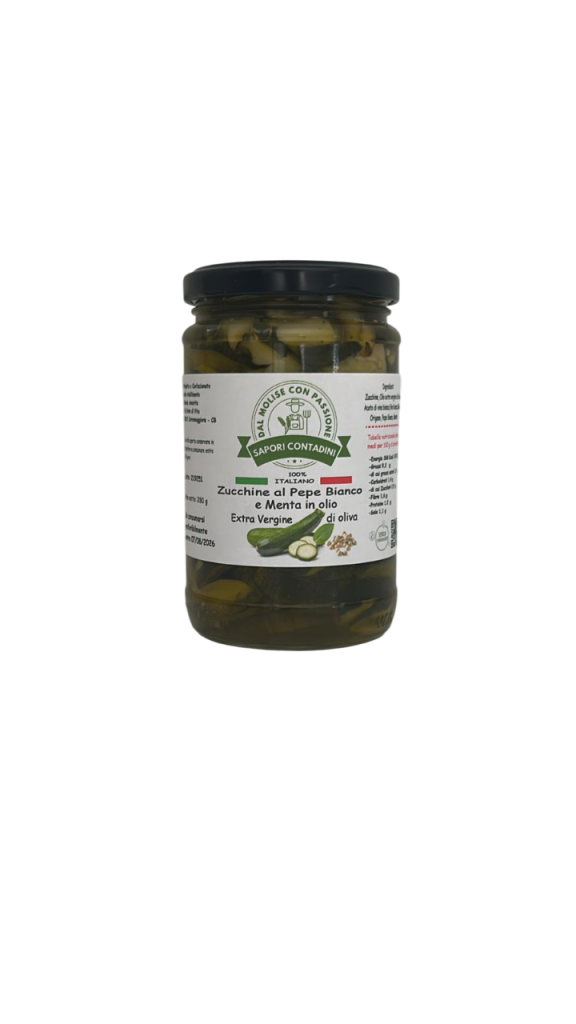 Zucchine al Pepe bianco e Menta in Olio Extra Vergine di Oliva